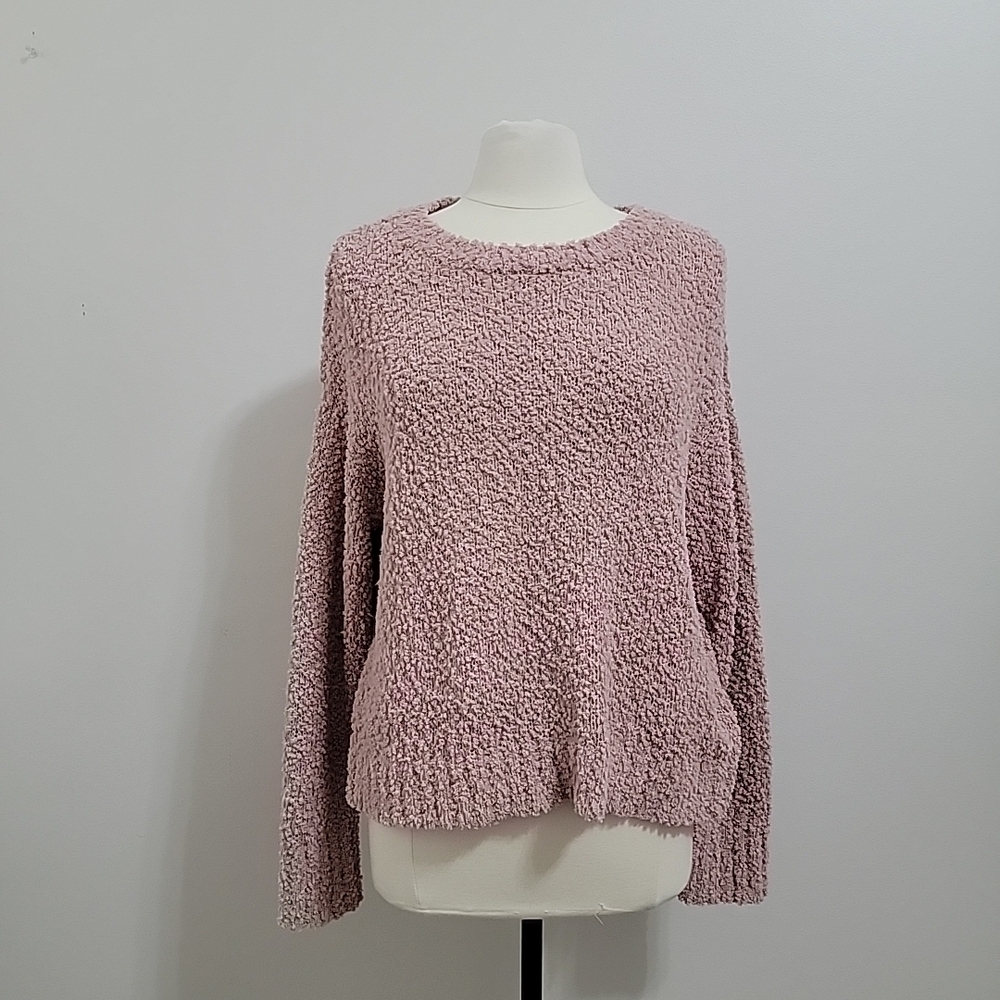 Social Standard by Sanctuary Women's Dusty Pink Popcorn Knit Sweater Size XL